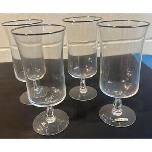 Retro Noritake Rainbow Discontinued Clear Iced Tea Glasses Set Of 4 No Chips